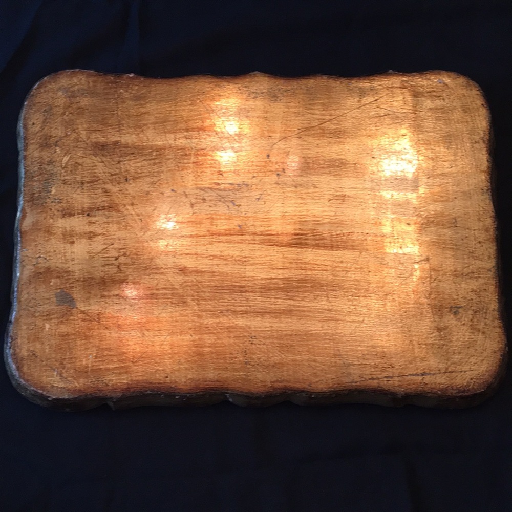 Decorative Gold Painted Wood Tray - Picture 2 of 6